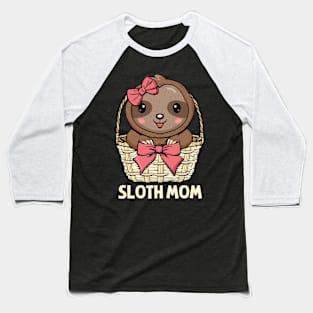 Sloth Mom Gift Mother Sloth Lover Women Cute Sloth Baseball T-Shirt